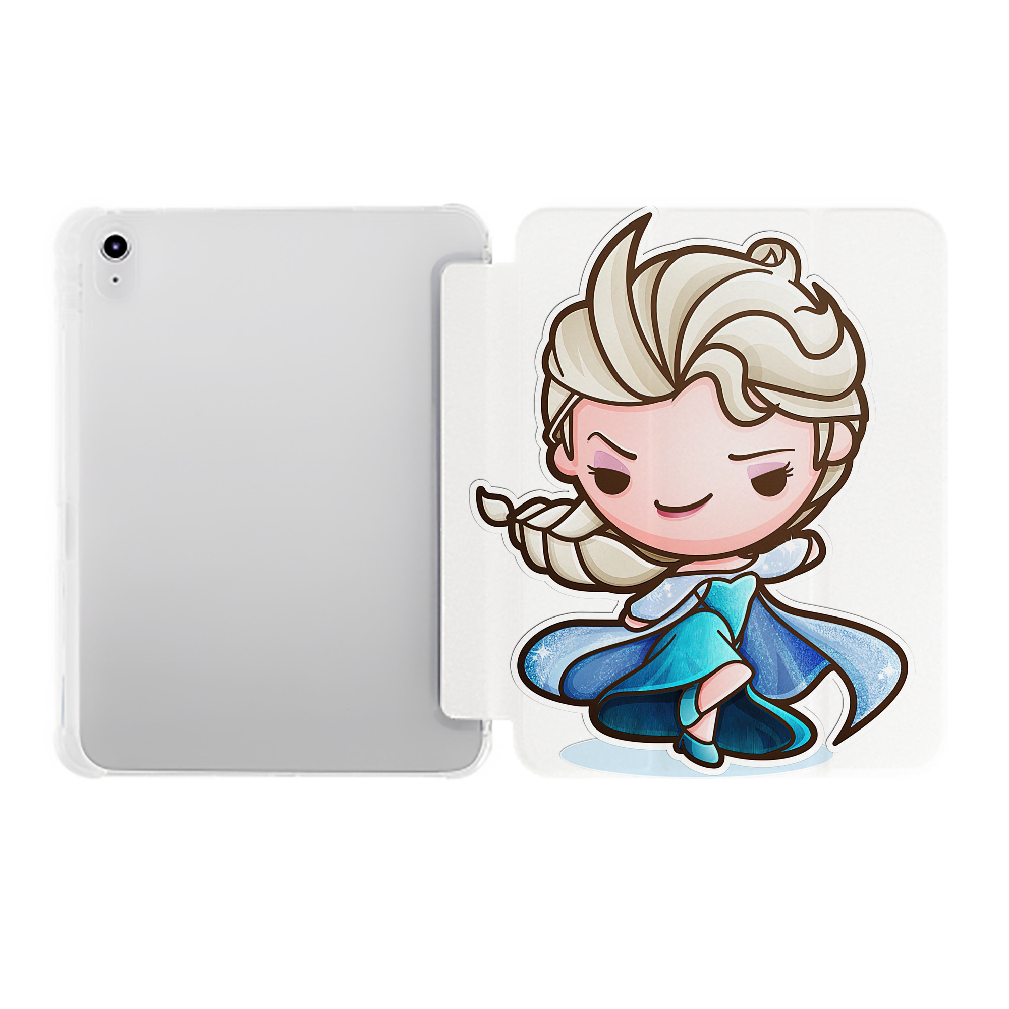 （画像用） アナと雪の女王 アンナ エルサ Frozen Anna Elsa IPad ケース ペン収納付き 三つ折りスタンド PUレザー×シリコン 対応機種9.5/10.5/10.9インチ